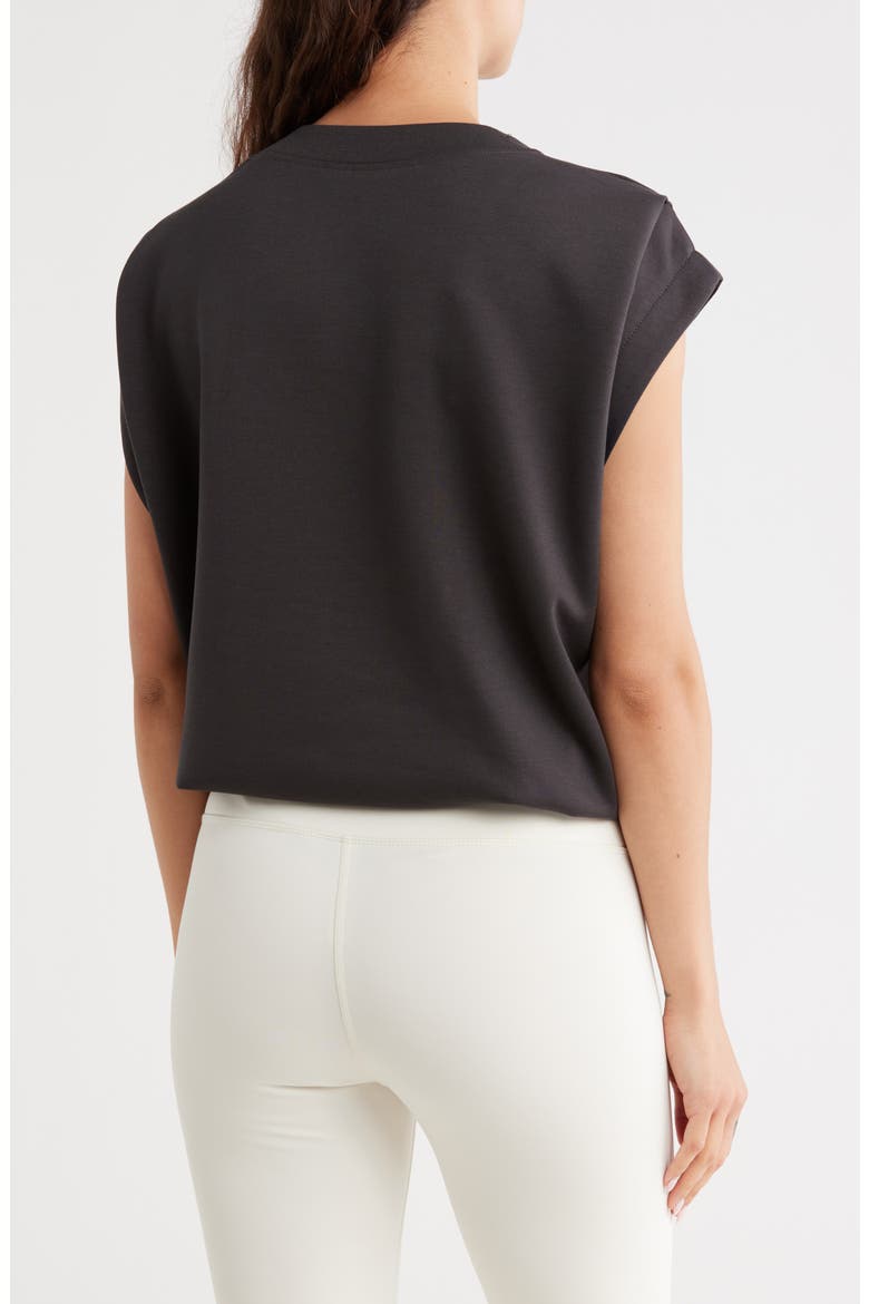 Cloudy Cap Sleeve Scuba Top, Alternate, color, WASHED GREY