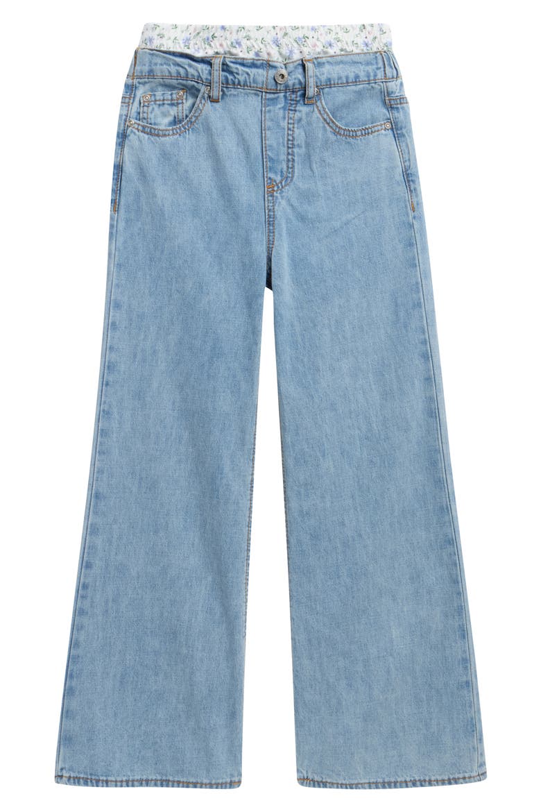Kids' Boxer Wide Leg Pull-On Jeans, Main, color, LIGHT INDIGO
