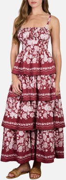 Blu Pepper Floral Tiered Midi Dress
