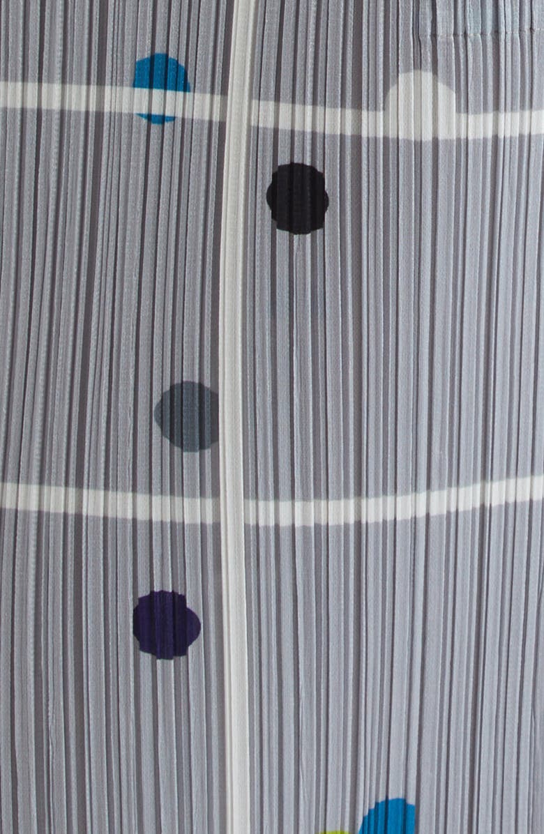 Pleats Please Issey Miyake Crossing Dots Print Pleated Midi Skirt, Alternate, color, Light Gray