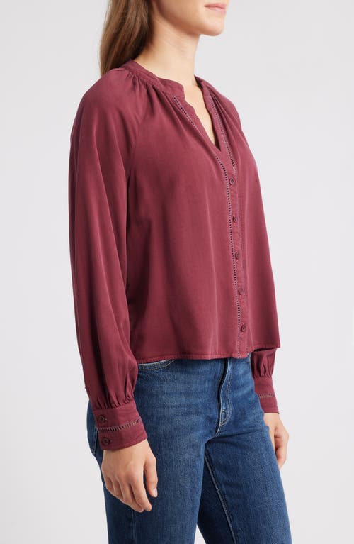 Cloth & Stone Shirred Button-up Shirt In Brown