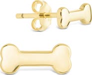Sterling Forever Give a Dog a Bone Stud Earrings