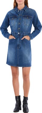 Wash Lab Denim Riley Long Sleeve Denim Minidress