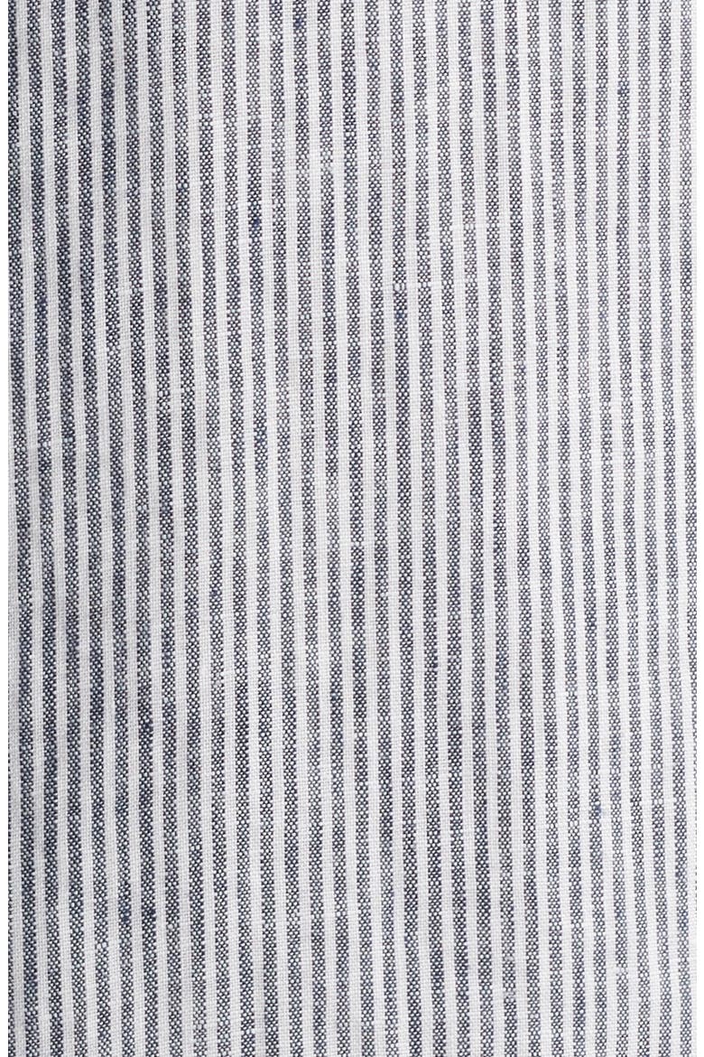 Stripe Long Sleeve Linen Woven Button-Up Shirt, Alternate, color, WHITE- NAVY SINGLE STRIPE