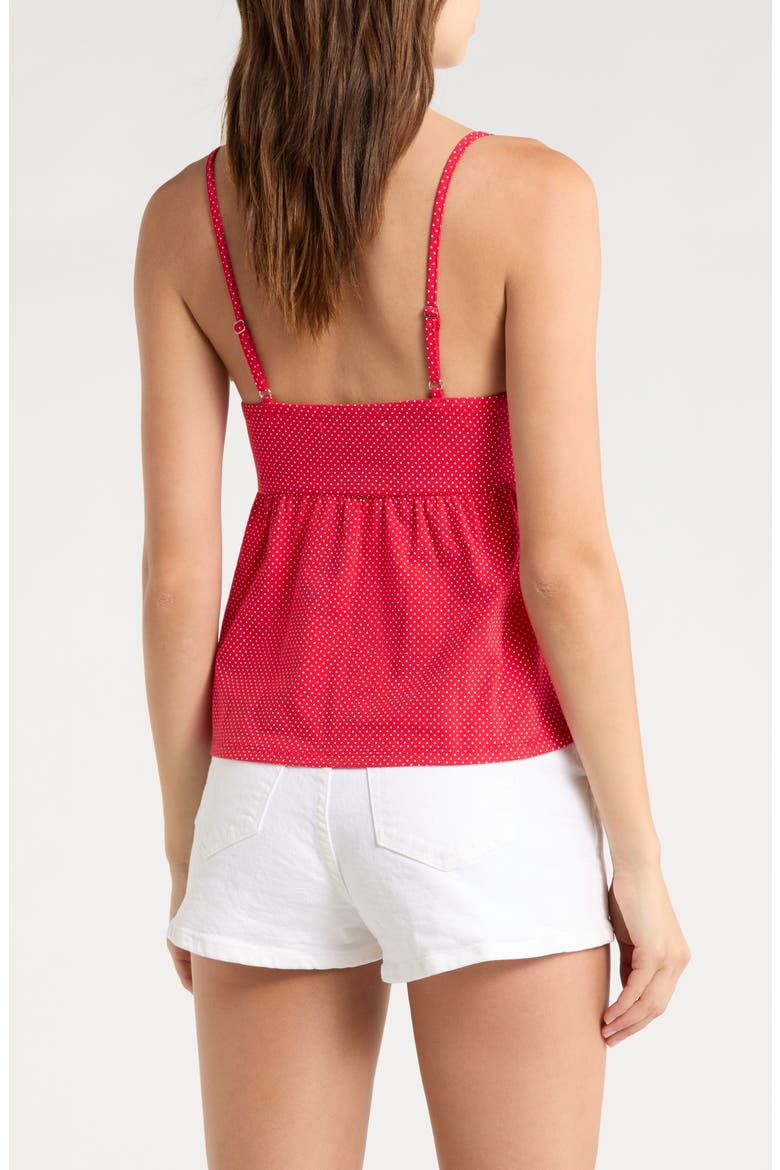 Picot Edge Babydoll Camisole, Alternate, color, RED