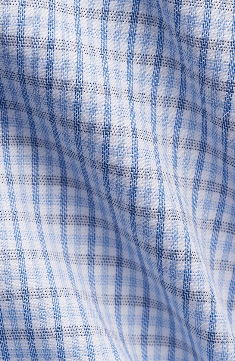 Eton Contemporary Fit Microcheck Shirt, Alternate, color, Medium Blue