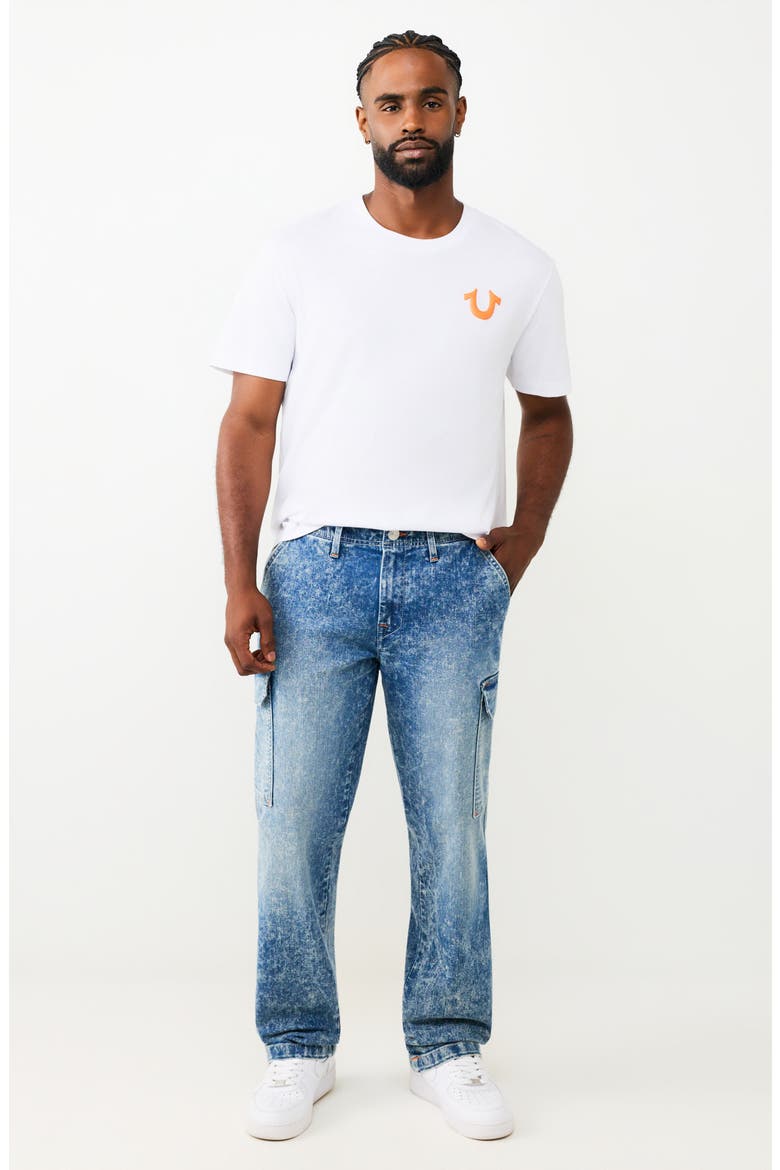 Denim Cargo Pants, Alternate, color, LIGHT CELESTINE