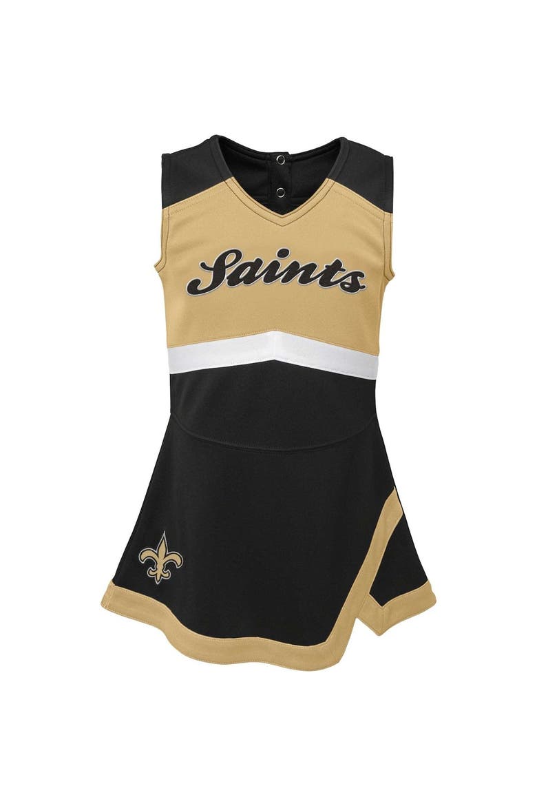 Girls Infant Black New Orleans Saints Cheer Captain Jumper Dress, Alternate, color, Black