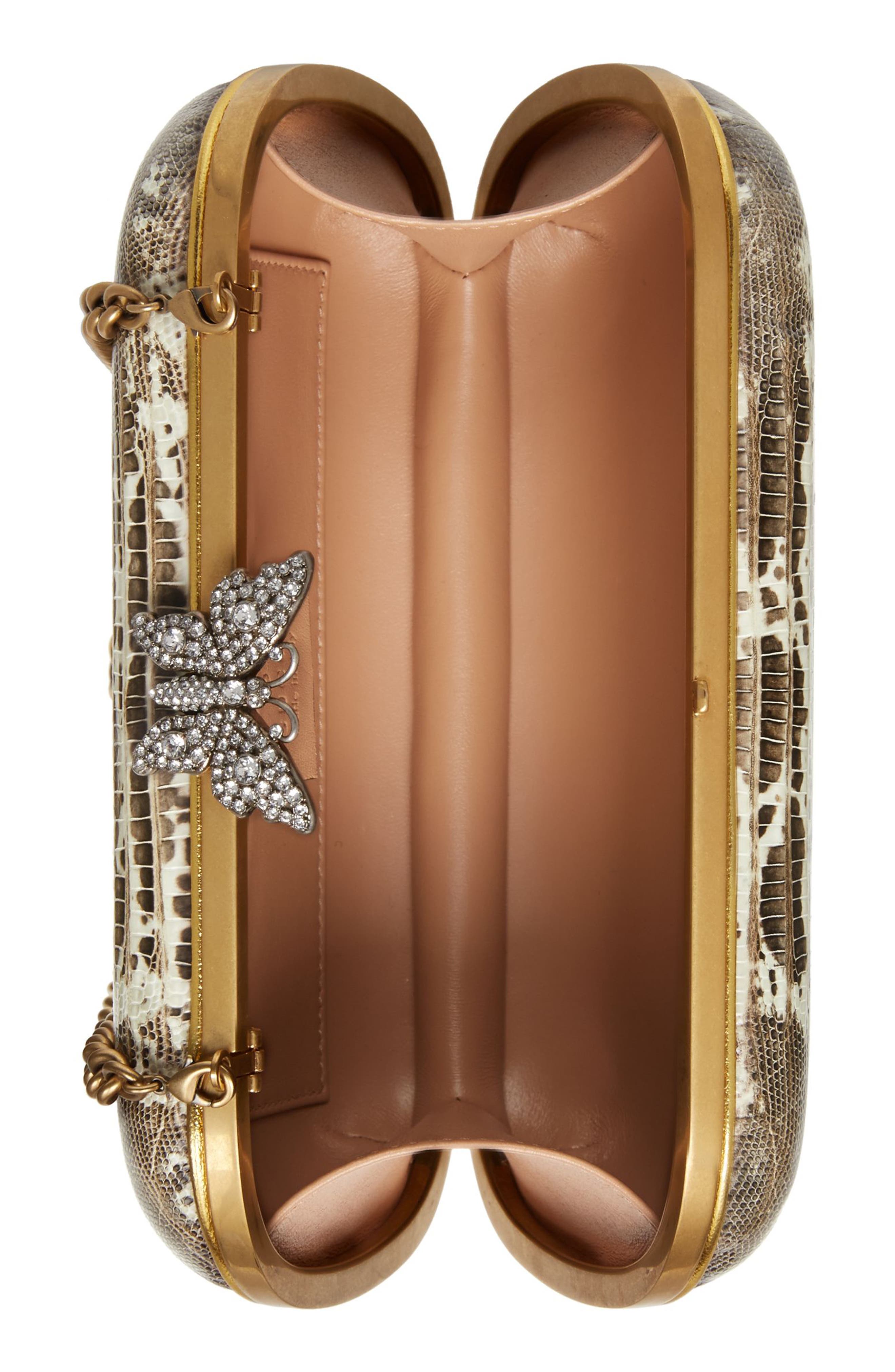Gucci Broadway Lizard Skin Minaudière, Alternate, color, 