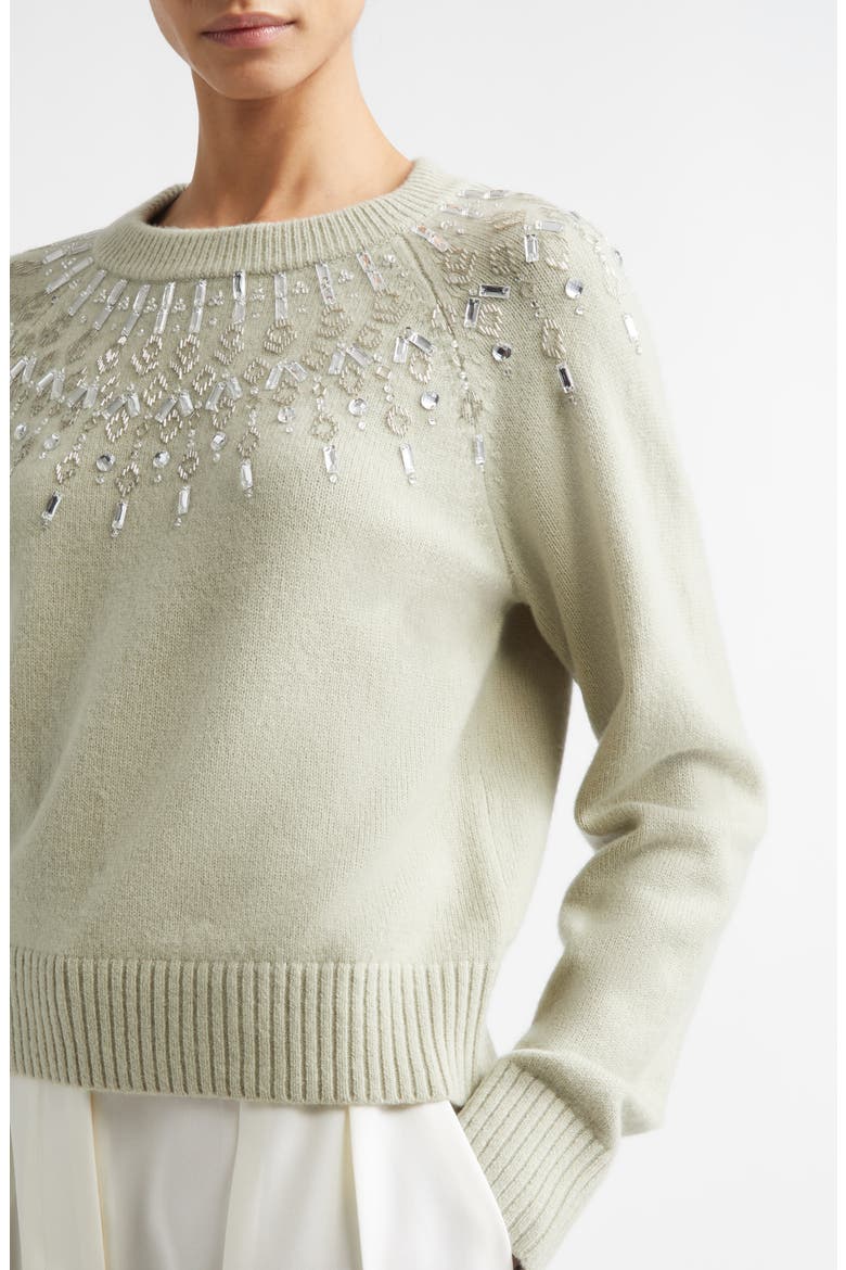 Harold Embellished Virgin Wool Sweater, Alternate, color, DESERT SAGE