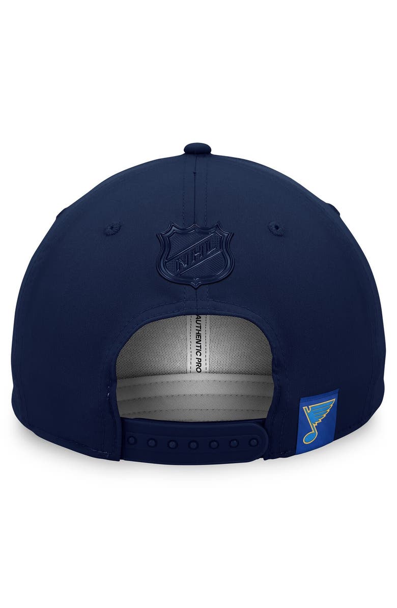 FANATICS Men's Fanatics Branded  Navy St. Louis Blues Authentic Pro Road Offset Logo Adjustable Hat, Alternate, color, Navy