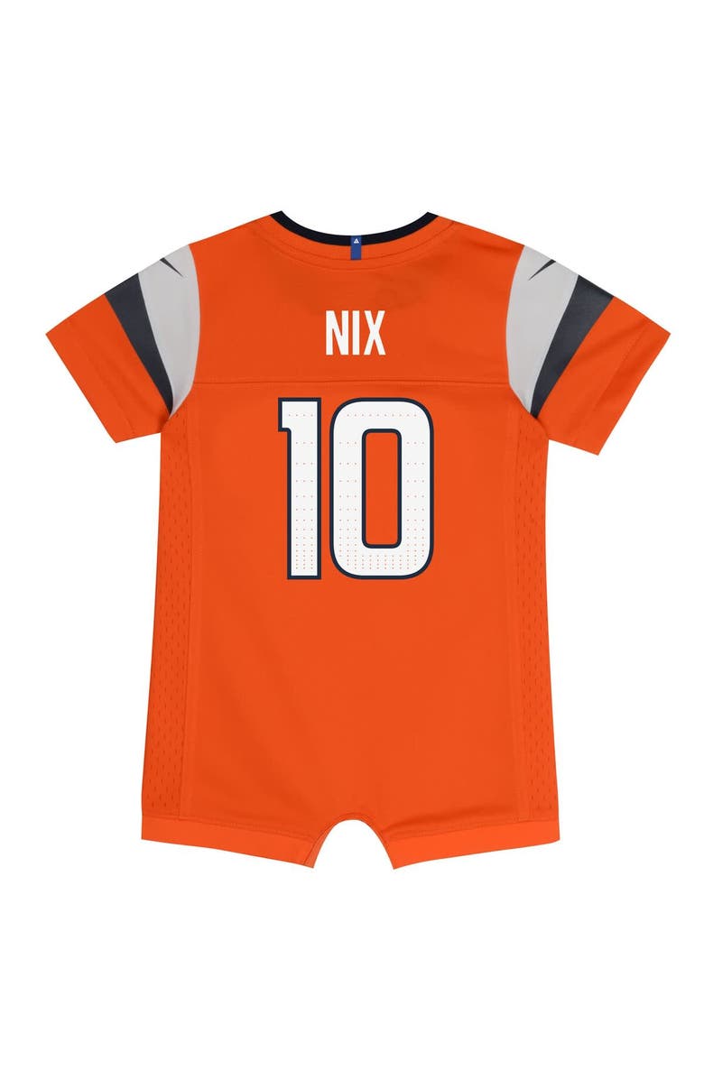 Nike Newborn & Infant Nike Bo Nix Orange Denver Broncos Game Romper Jersey, Alternate, color, Orange