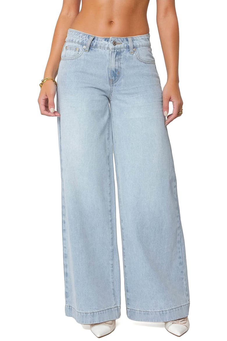Sidonie Low Rise Wide Leg Jeans, Main, color, LIGHT-BLUE