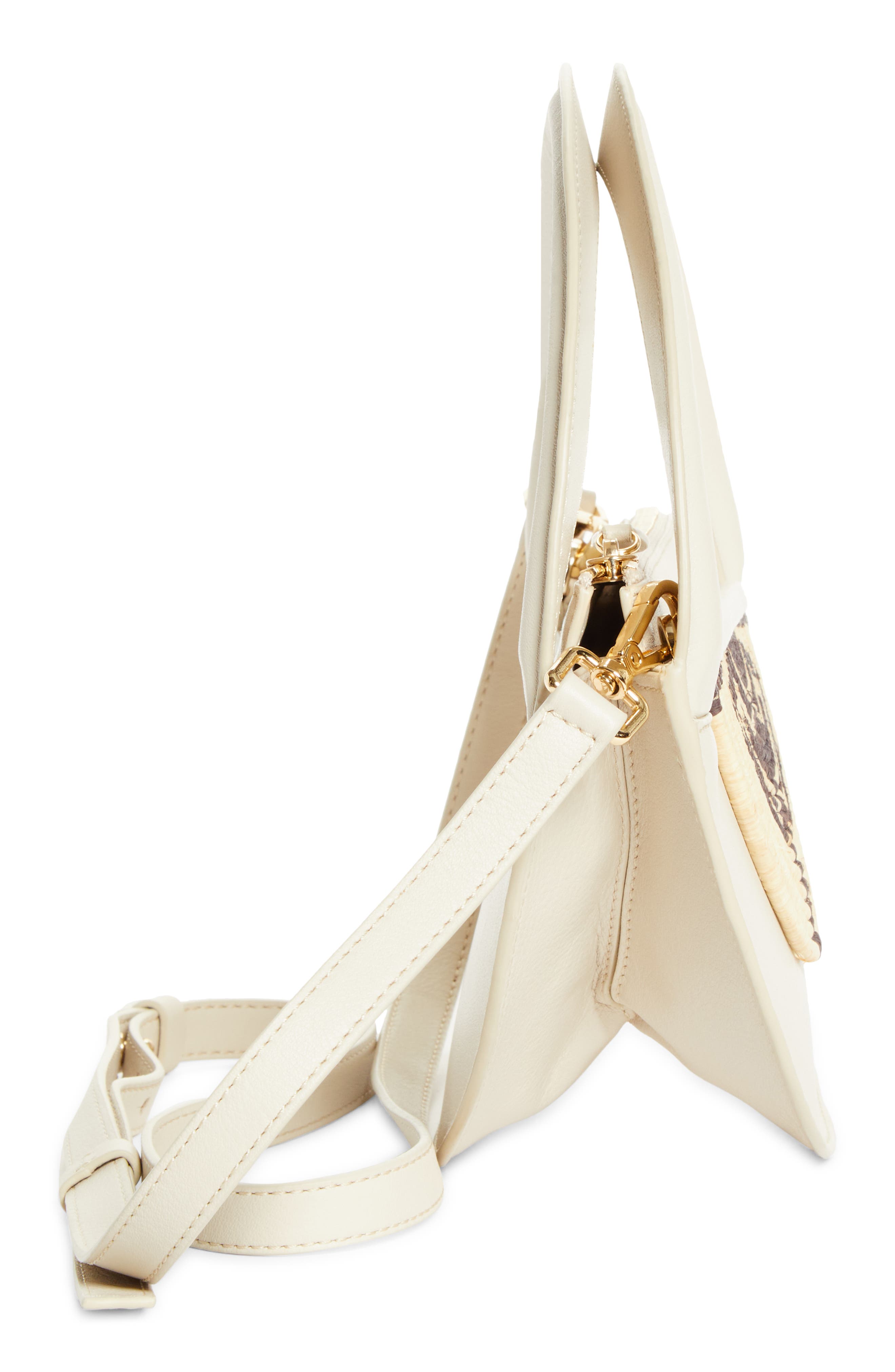 EILAF Medium Medani Leather & Straw Handbag, Alternate, color, 