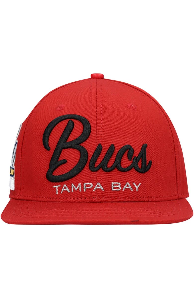 PRO STANDARD Men's Pro Standard Red Tampa Bay Buccaneers LV Super Bowl Champions Script Wordmark Snapback Hat, Alternate, color, Red