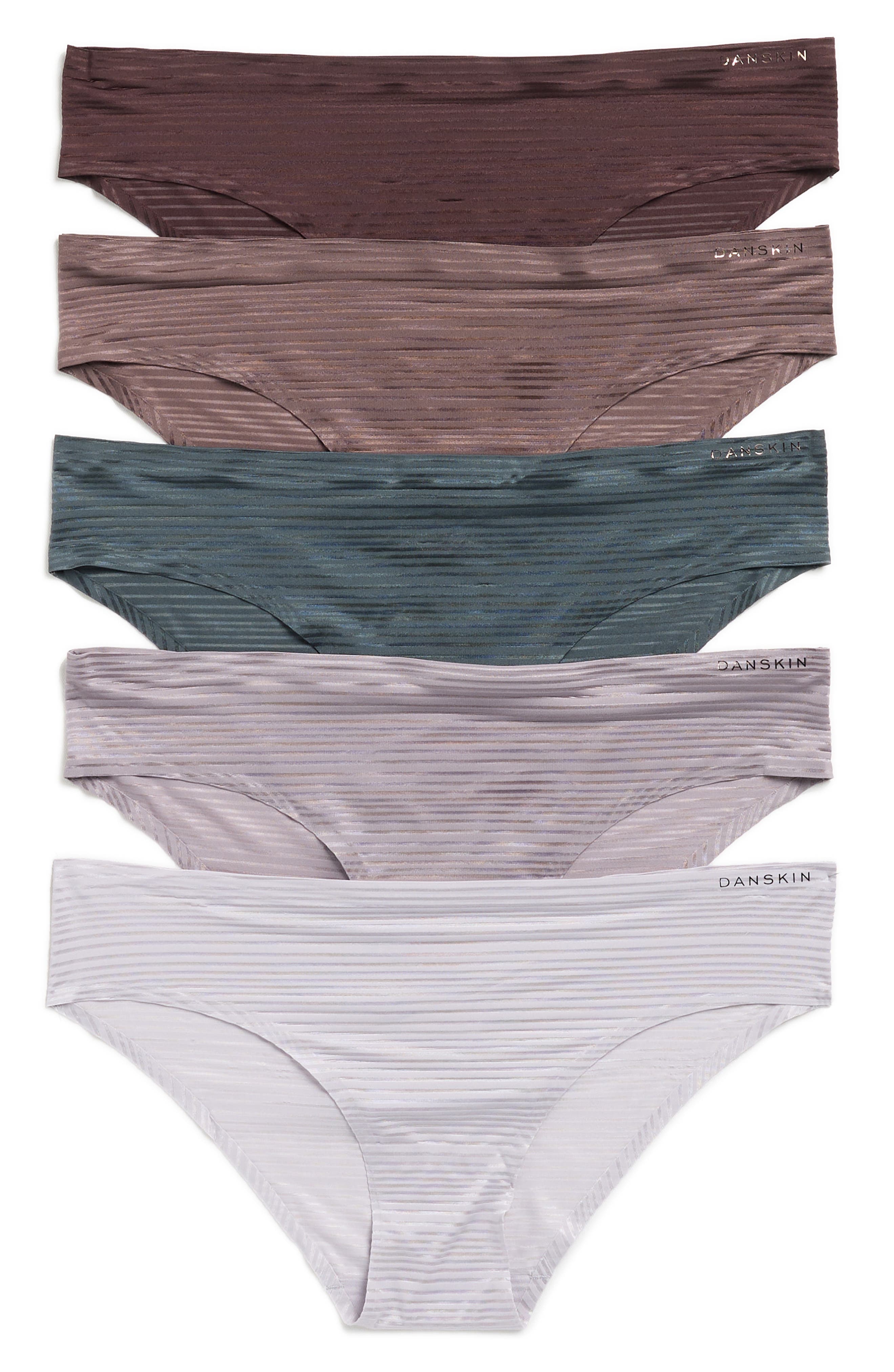 Danskin 5-Pack Bonded Shadow Stripe Bikinis