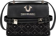 True Religion Studded Denim & Faux Leather Tote Bag