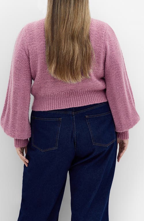 City Chic Winnie Crop Cardigan In Pink
