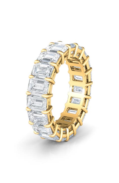 Emerald Cut Lab Created Diamond 18K Gold Eternity Band