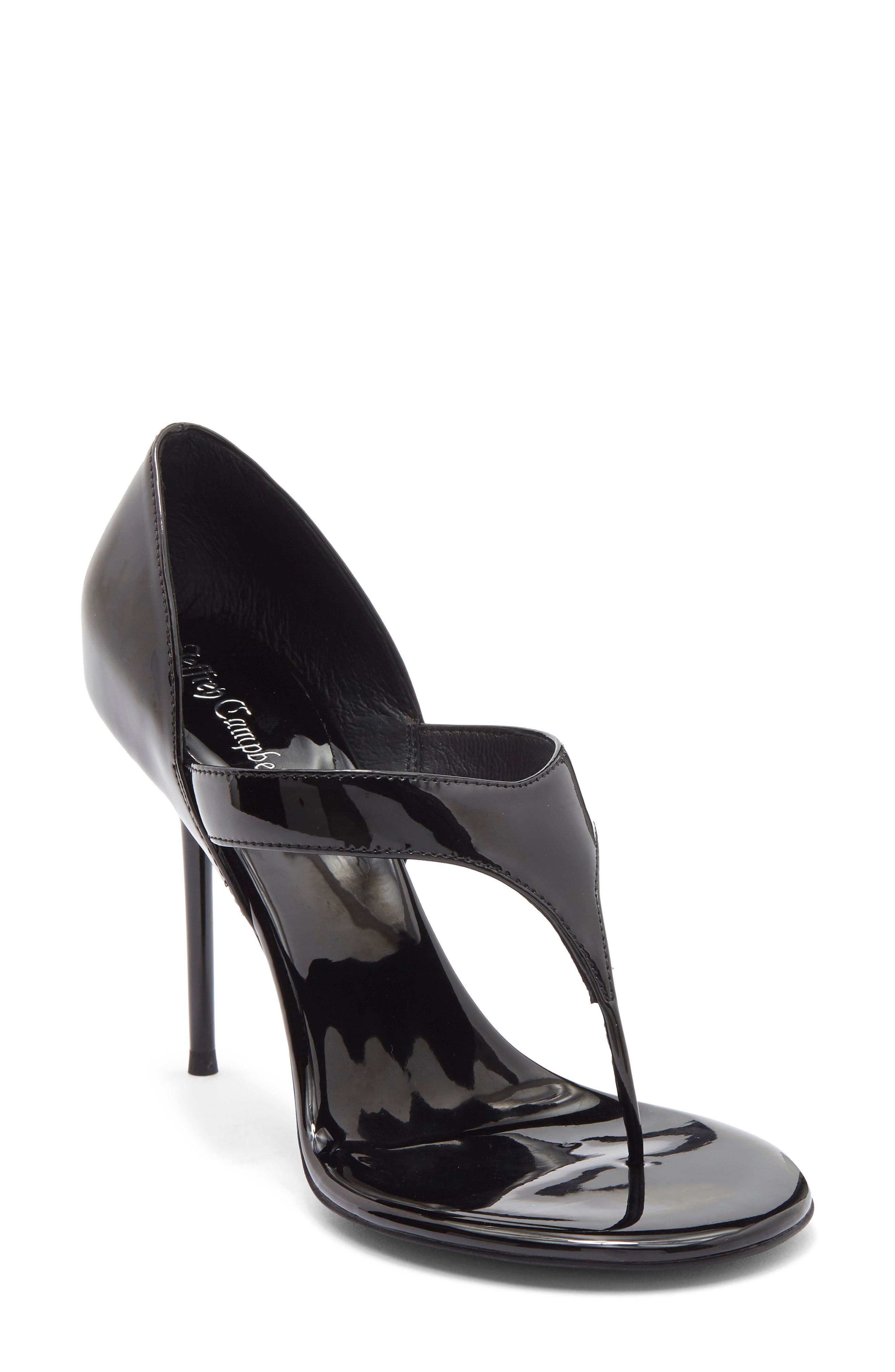 Jeffrey Campbell Rhian Stiletto Sandal, Main, color, Black Patent