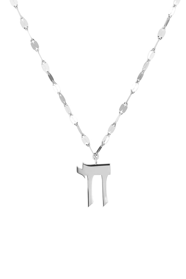 Chai 14K Gold Charm Pendant Necklace, Main, color, WHITE GOLD