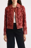 Elie Tahari The Chayenne Faux Leather Lace Jacket