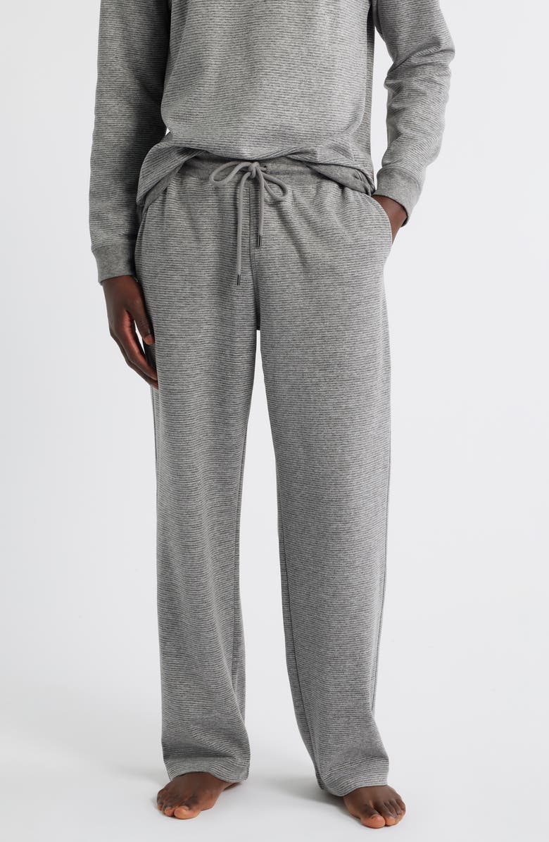 Daniel Buchler Pinstripe Pajama Pants, Main, color, White Grey Stipe
