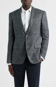 Emporio Armani G-Line Charcoal Grey Mélange Slub Wool Blend Sport Coat