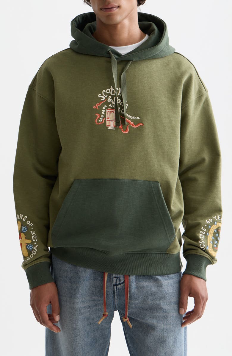 Scotch & Soda The 40th Anniversary Hoodie, Main, color, Olivine