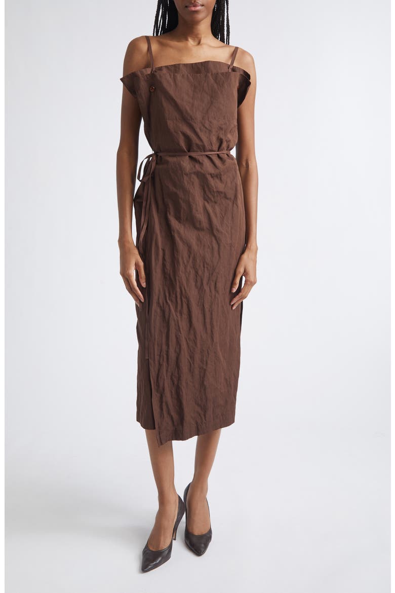 Shore Apron Wrap Midi Dress, Main, color, CEDAR