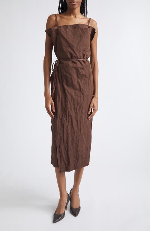 OSSOU Shore Apron Wrap Midi Dress in Cedar at Nordstrom, Size Small