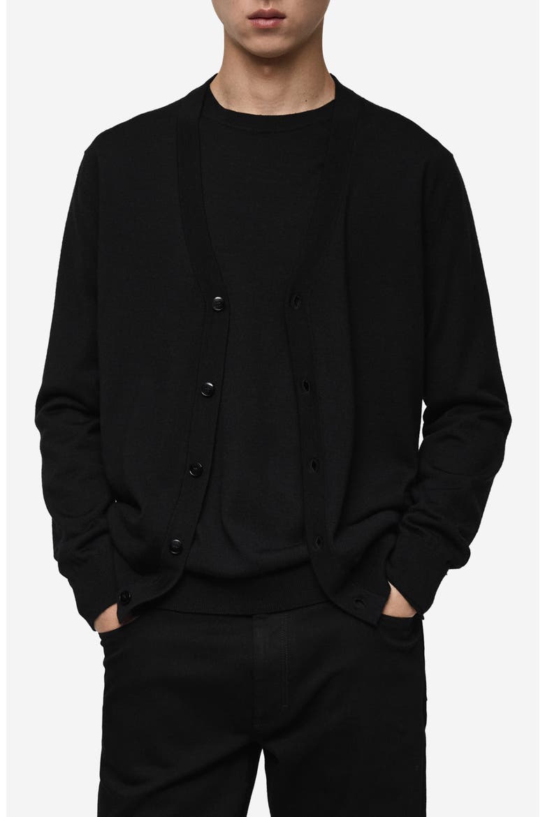 Merino Wool Polo Sweater, Main, color, BLACK