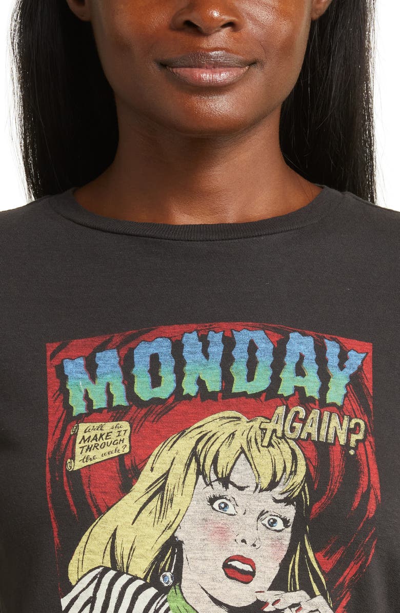 Re/Done Monday Again Cotton Graphic T-Shirt, Alternate, color, 