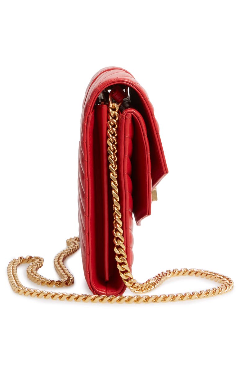 Saint Laurent Sulpice Leather Crossbody Wallet, Alternate, color, 