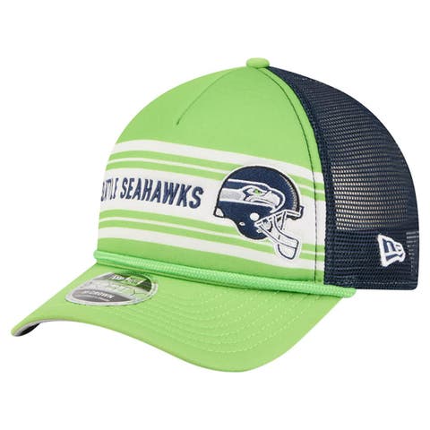 Men's New Era  Neon Green Seattle Seahawks  Linear A-Frame 9FORTY Adjustable Hat