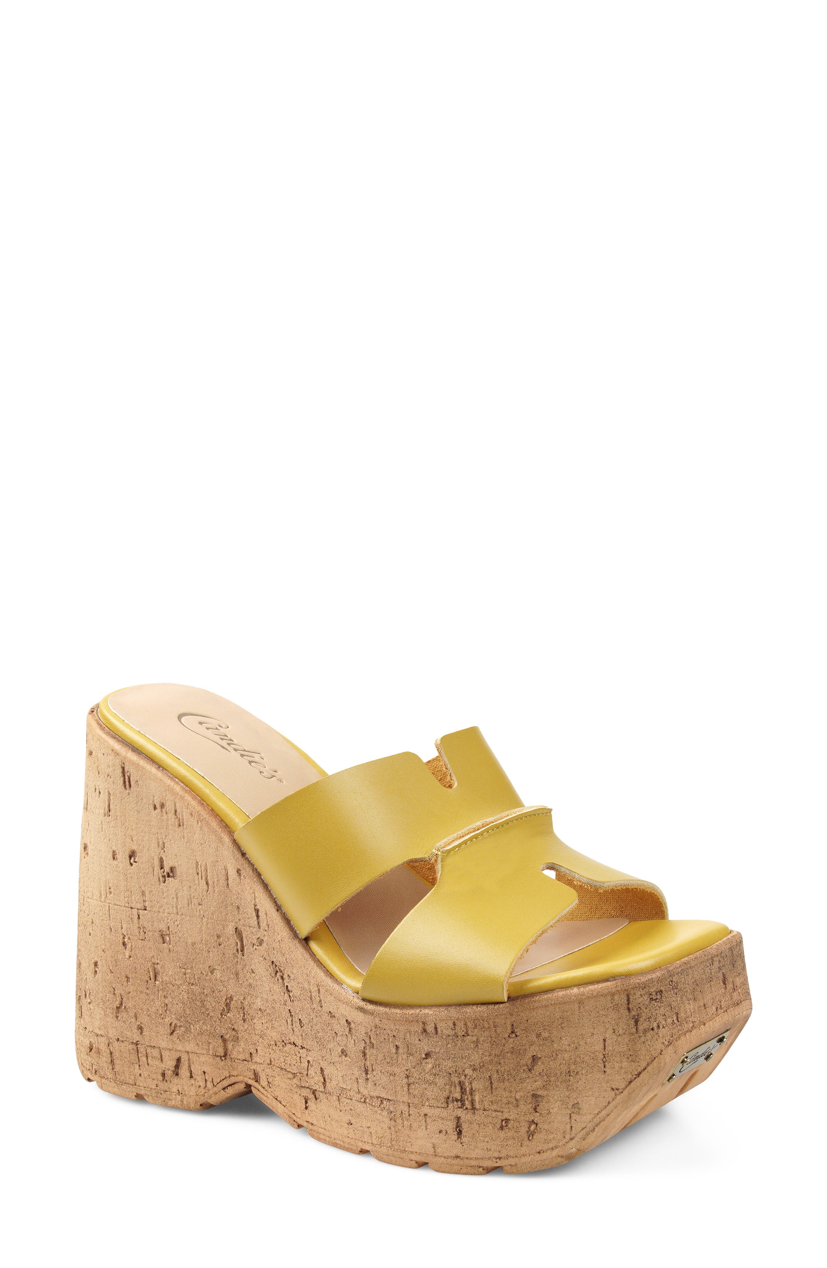 Marabelle Platform Wedge Slide Sandal, Main, color, GINGER LEATHER