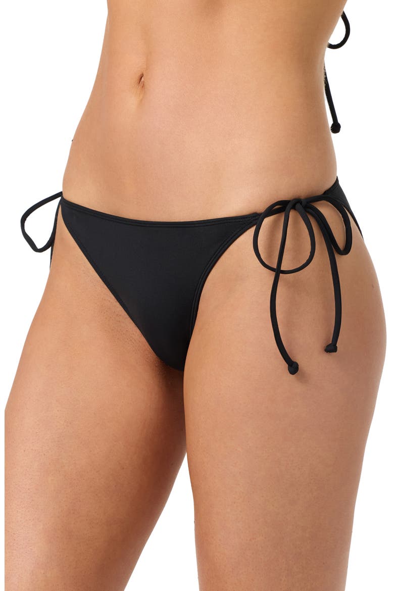 Maracas Side Tie Bikini Bottoms, Alternate, color, BLACK