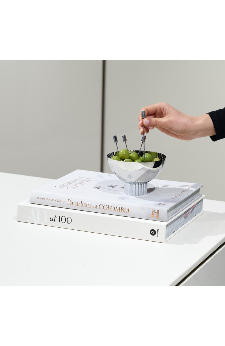 ANNA New York Striations Set of 4 Cocktail Picks, Alternate, color, Silver