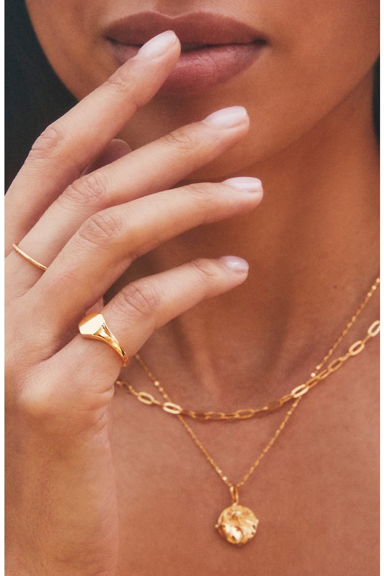 Davis Signet Ring, Alternate, color, 18K GOLD VERMEIL