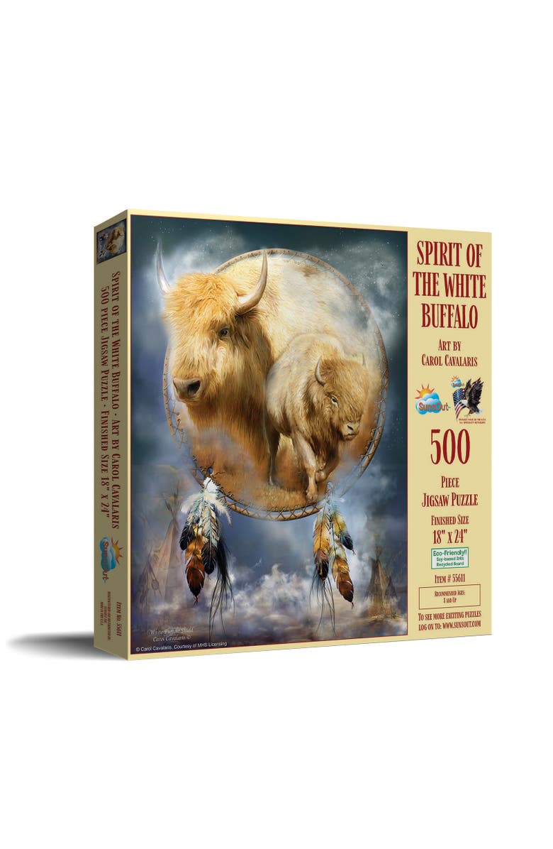 Sunsout Spirit of the White Buffalo 500 piece Jigsaw Puzzle for Adults, Main, color, Multicolor