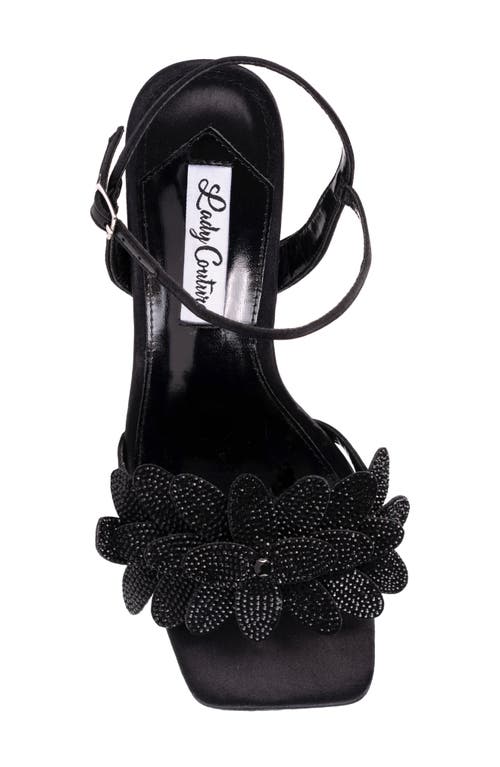 Lady Couture Lust Floral Ankle Strap Sandal In Black