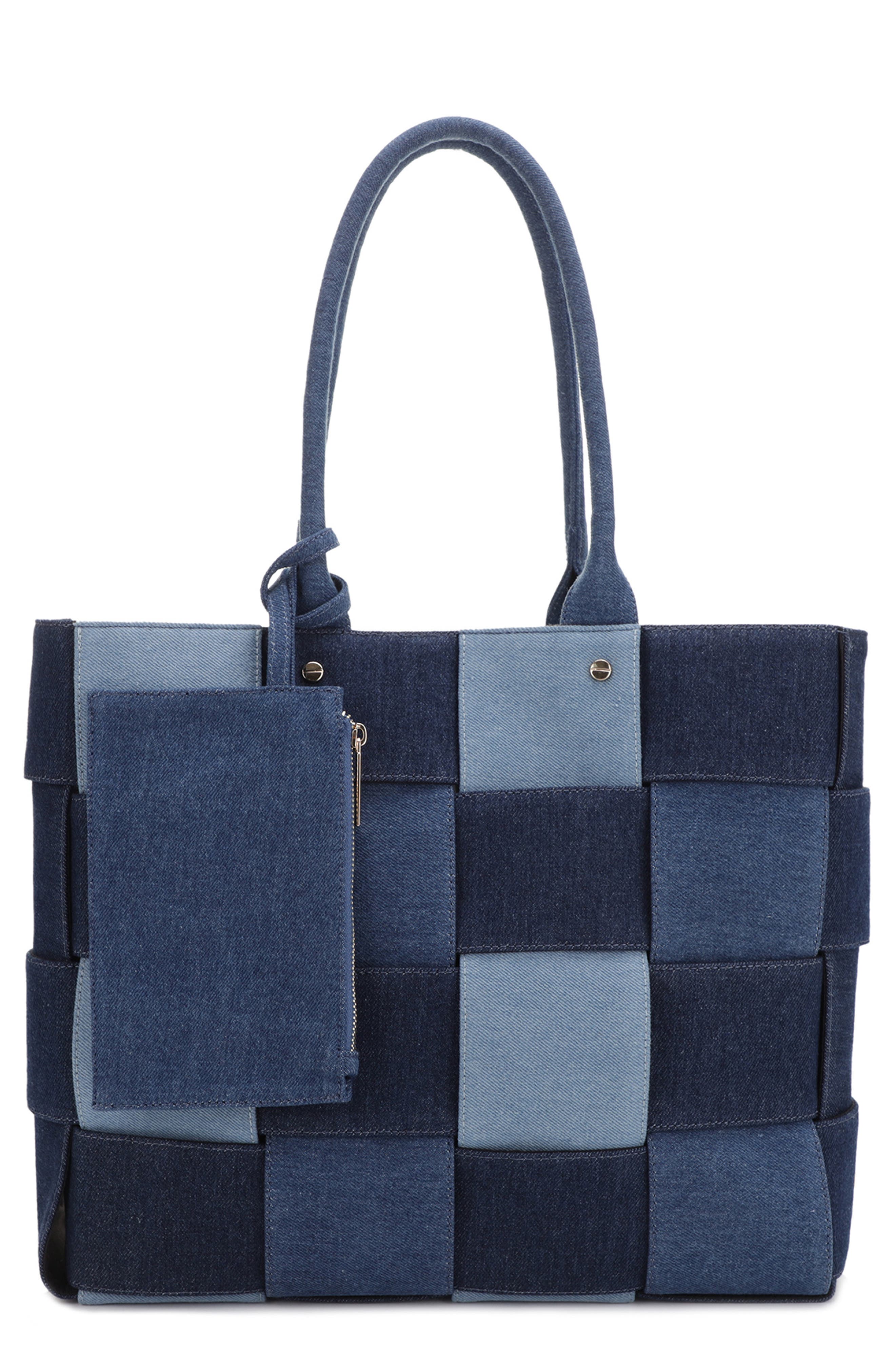 Mali + Lili Ariana Woven Denim Tote, Main, color, 