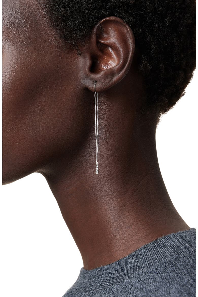 Serpent Threader Chain Drop Earrings, Alternate, color, WARM SILVER