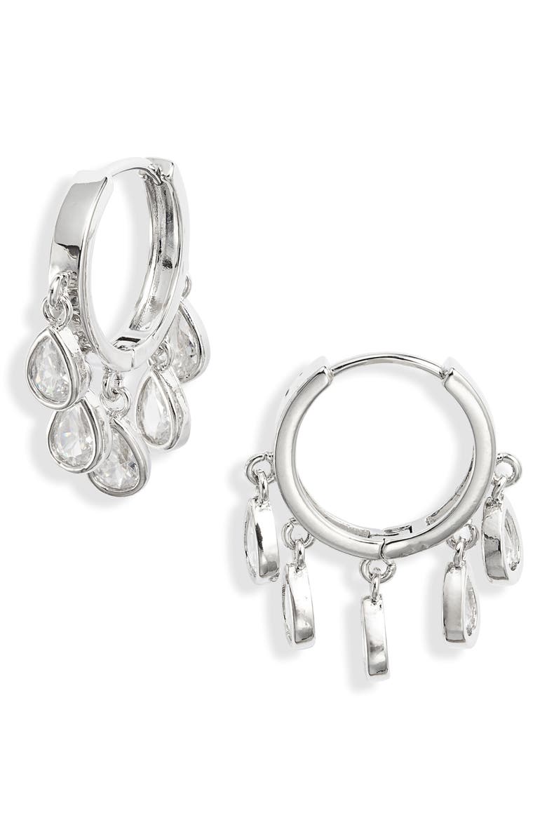 Child of Wild Eloise Chandelier Huggie Hoop Earrings, Main, color, Silver