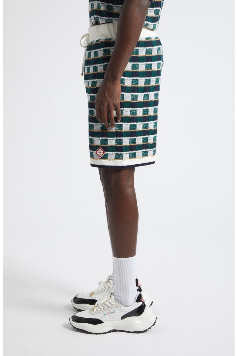 Mosaic Check Cotton Jacquard Shorts, Alternate, color, COTTON