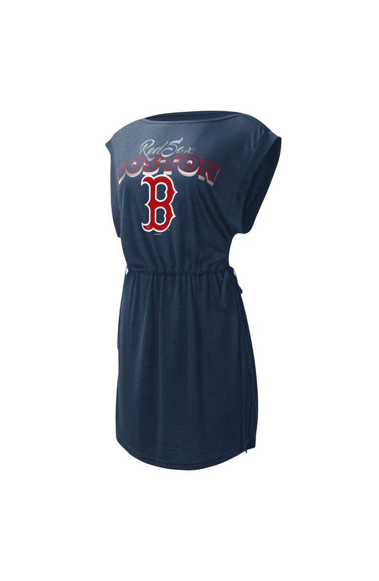 G-III 4HER BY CARL BANKS Women's G-III 4Her by Carl Banks Navy Boston Red Sox G.O.A.T Swimsuit Cover-Up Dress, Alternate, color, 