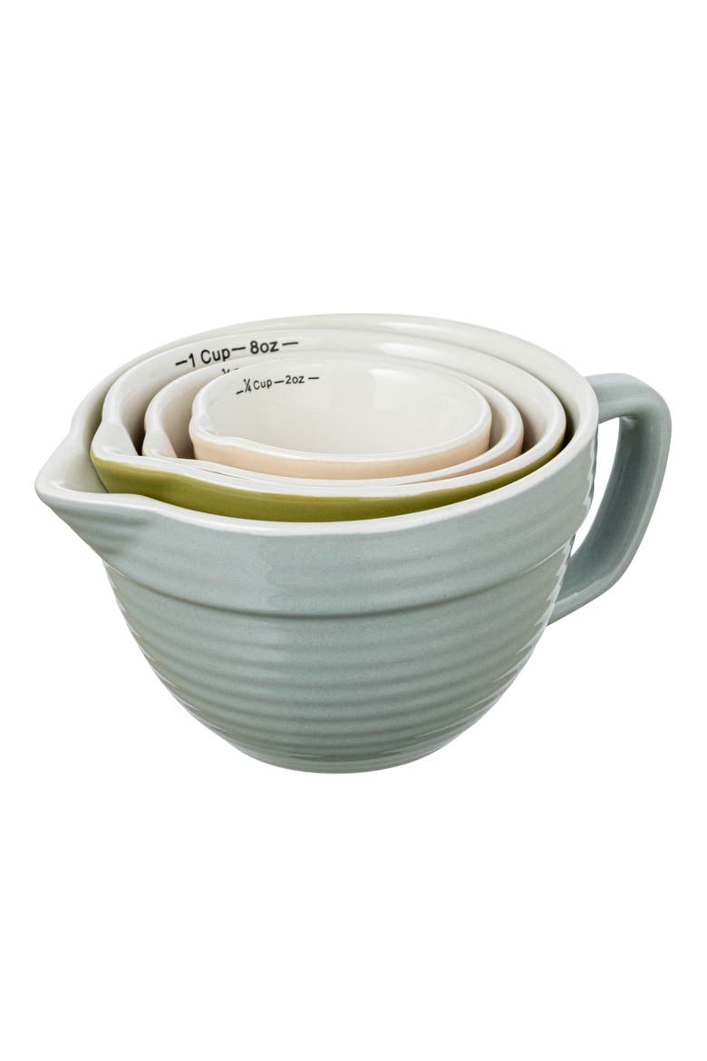Stoneware Batter Bowl Measuring Cups, Multicolor, Set of 4, Main, color, Multicolor