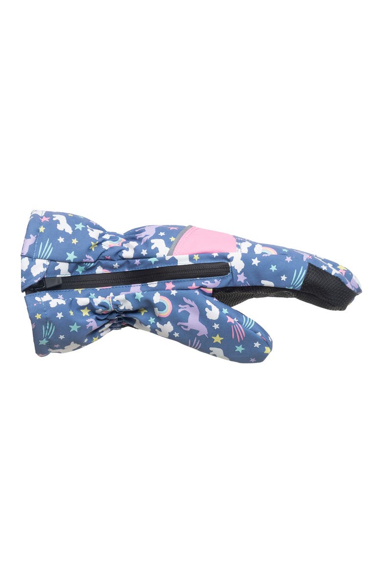 Kids' Color Change Zip Gloves, Alternate, color, NAVY UNICORN