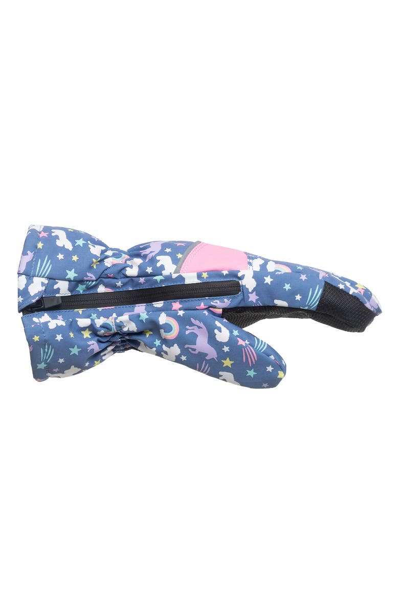 Andy & Evan Kids' Color Change Zip Gloves, Alternate, color, Navy Unicorn