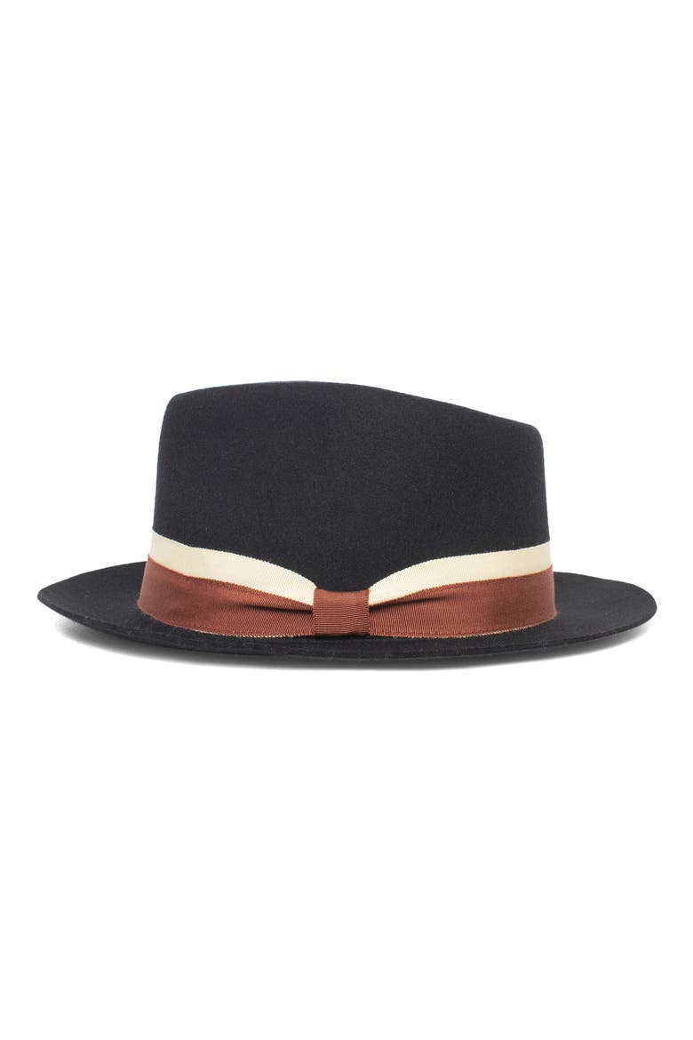 Wheeler Wool Felt Trilby, Alternate, color, BLACK